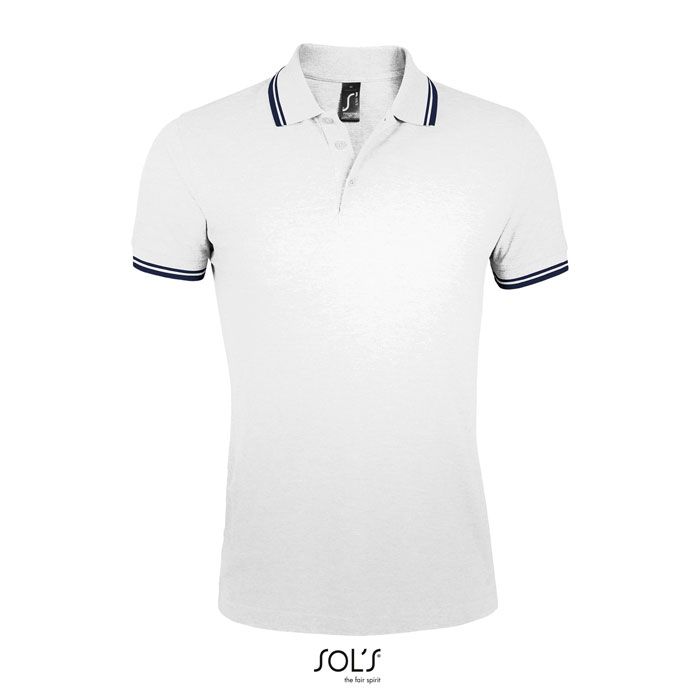 Polo personnalisable Homme 200g - PASADENA blanc / marine